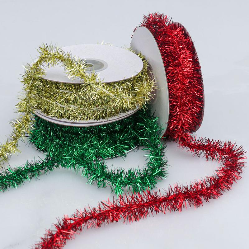 1Roll DIY Polyester Hanging Wreath Xmas Tree Decor Rainbow Color Ribbon Christmas Party Supplies Home Decor Wedding Decoration