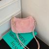 Cute Plush Handbag Women's 2025 Autumn Popular New Fashion Simple Foreign Style Casual Shoulder Messenger Bag