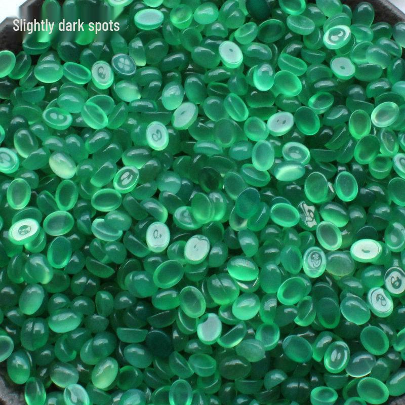 Natural Green Agate Chalcedony Jewelry Supplies for Nail Art and DIY Earrings, 6x8mm Stickers and Ornaments
