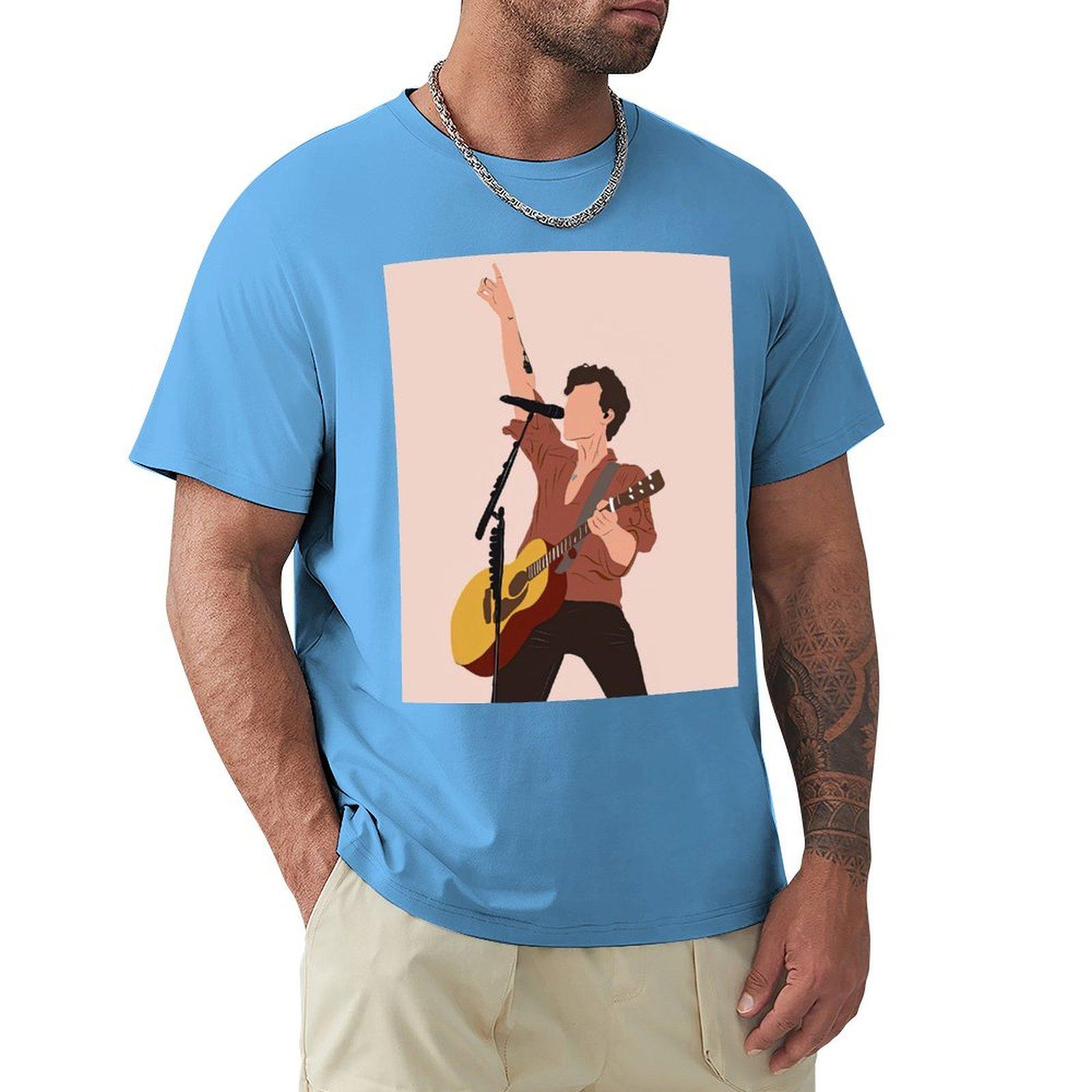 Retro Guitar T-Shirt custom t shirt essential t shirt mens graphic t-shirts pack S