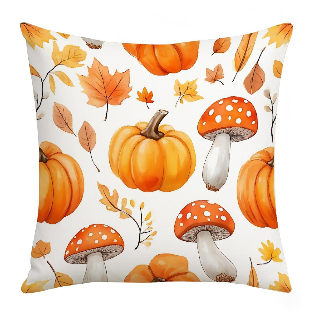 Thanksgiving Warm Colors Warm Atmosphere Harvest Pumpkin Series Pillow Print Living Room Decorative Cushion Cover