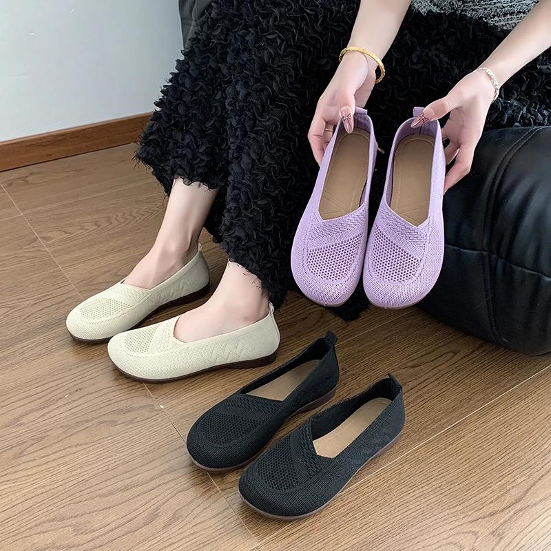 Fashion 2025 Spring and Autumn Popular Sales Breathable and Comfortable Women's Low-top Shoes Solid Color Light-mouthed Single Shoes