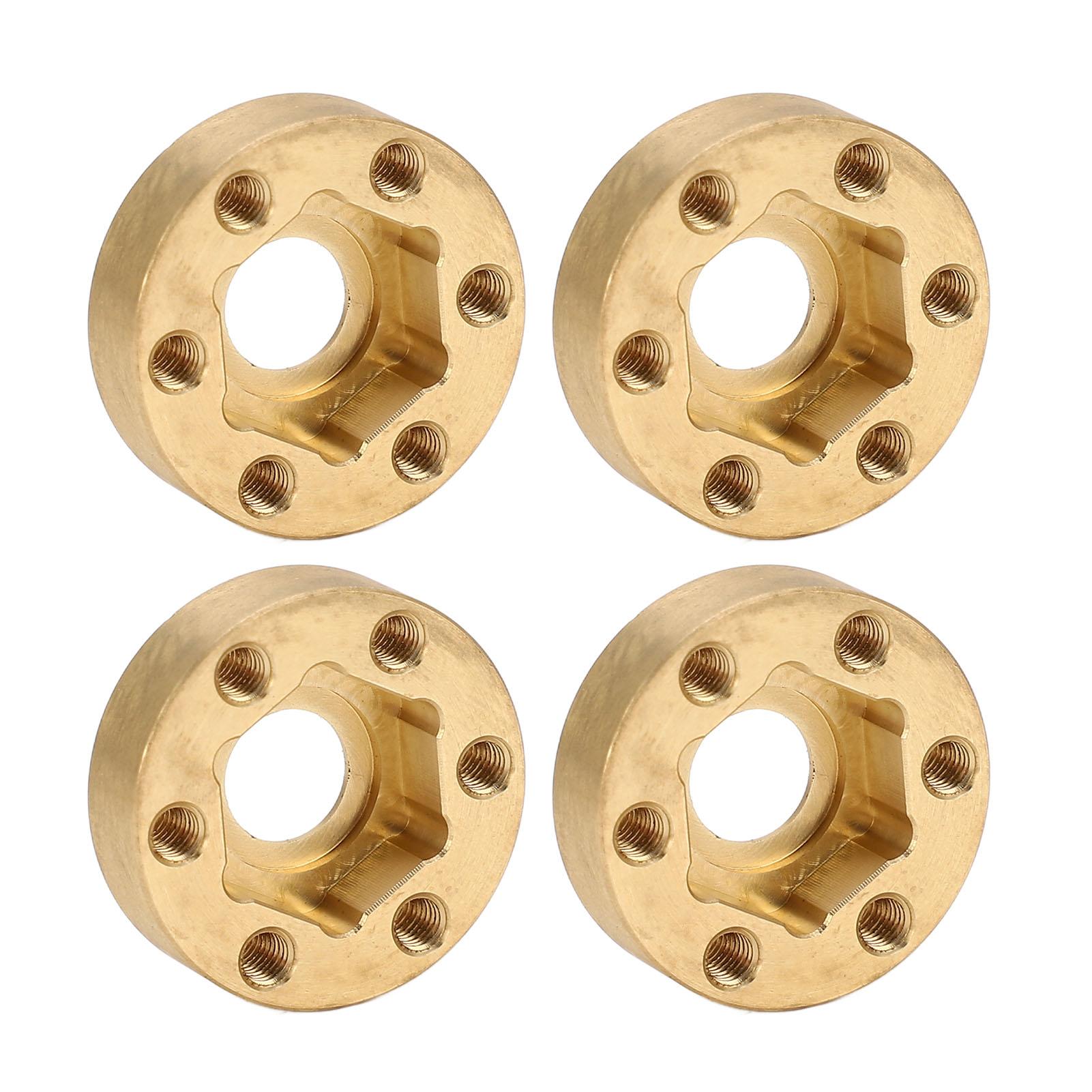 

4PCS RC Wheel Hex Hub Adapter 1.9 2.2in Rustproof Widen Brass Wheel Weights for RC Crawler 6mm