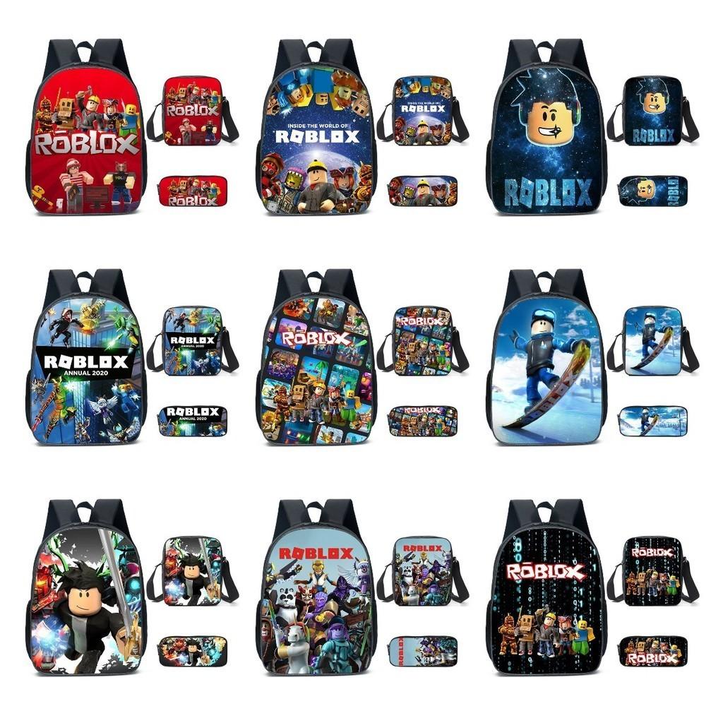 Spacious 20-35l Nylon Roblox Backpack Breathable Cartoon Bag For Students Travel