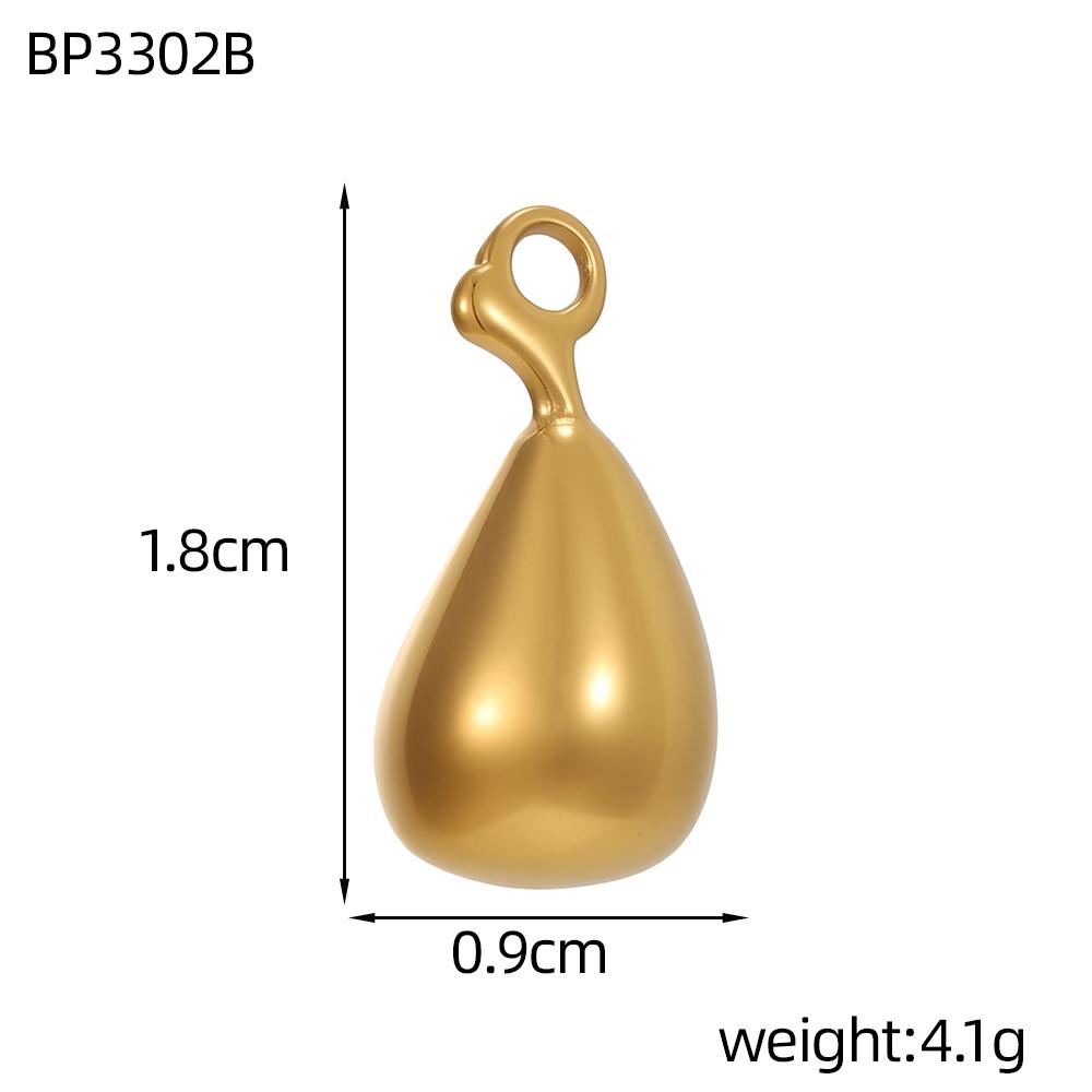 CARLIDANA Fruit Gold Plated Pineapple Avocado Strawberry Grape Pendant Stainless Steel Charms Accessories DIY Jewelry for Women