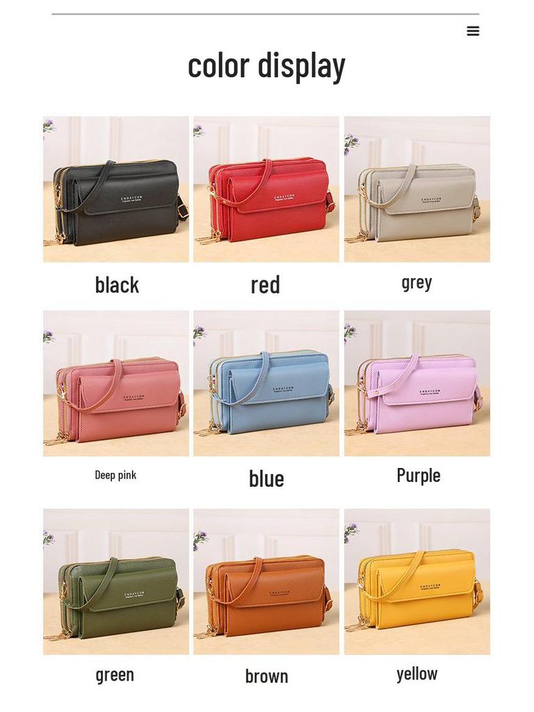 2025 Women's Large Capacity Multifunction Crossbody Phone Bag - Stylish, Simple Solid Color Design