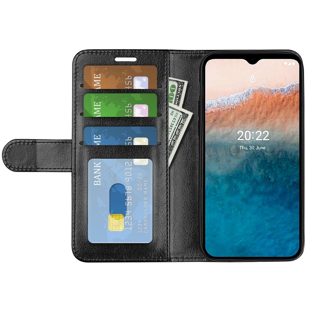 

Crazy Horse Texture Phone Case for Nokia C21 Plus 4G,Folio Flip PU Leather Cover Inner Soft TPU Shell with Wallet Stand Black