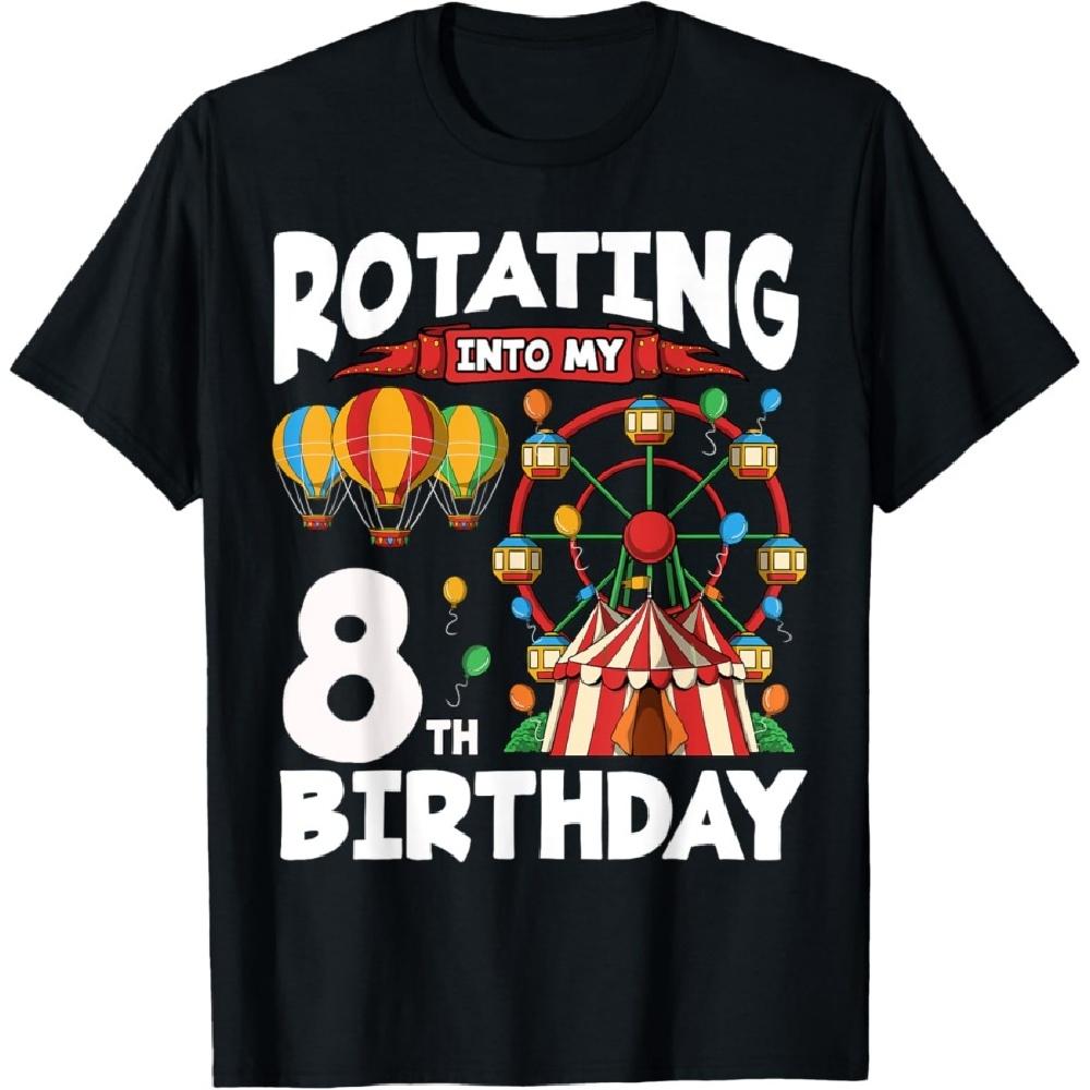

8th Birthday Ferris Wheel Circus for 8 Year Old Boys Girls T-Shirt XXXXXL