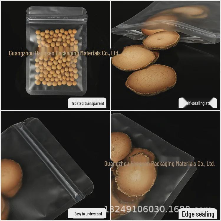 Matttransparenter Ziplock-Beutel für Tee, Snacks, Trockenfrüchte, Kekse und Zubehör