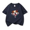 Kids Cotton T Shirt Charming Bulldog Puppy Dog Zipper Print Crew Neck Short Sleeve Tee Casual Breathable Boys Girls Summer Tops