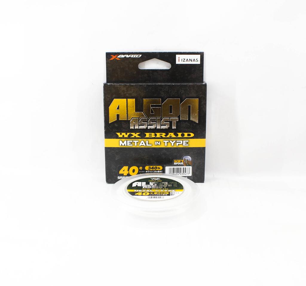 YGK Algon Assist WX Braid Metal Type Wire Core 4m Size 40,340lb Whit (9477)