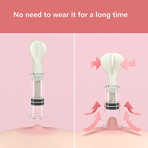 Nipple Corrector Set 2PCS: Painless Gentle Pull for Inverted Flat Nipples - Breastfeeding Helper with Discreet Design for Easy Concealment Under