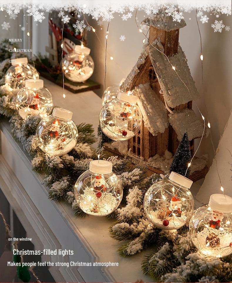 LED Christmas Curtain Lights - Santa Claus & Snowman String Lights Holiday Window Decoration