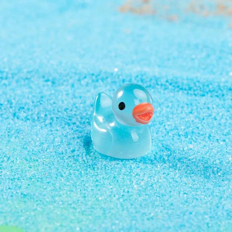 5-20pcs Luminous Micro Landscape Duck Ornaments Handcrafts Small Cute Mini Resin Yellow Duck DIY Resin Dollhouse Decoration