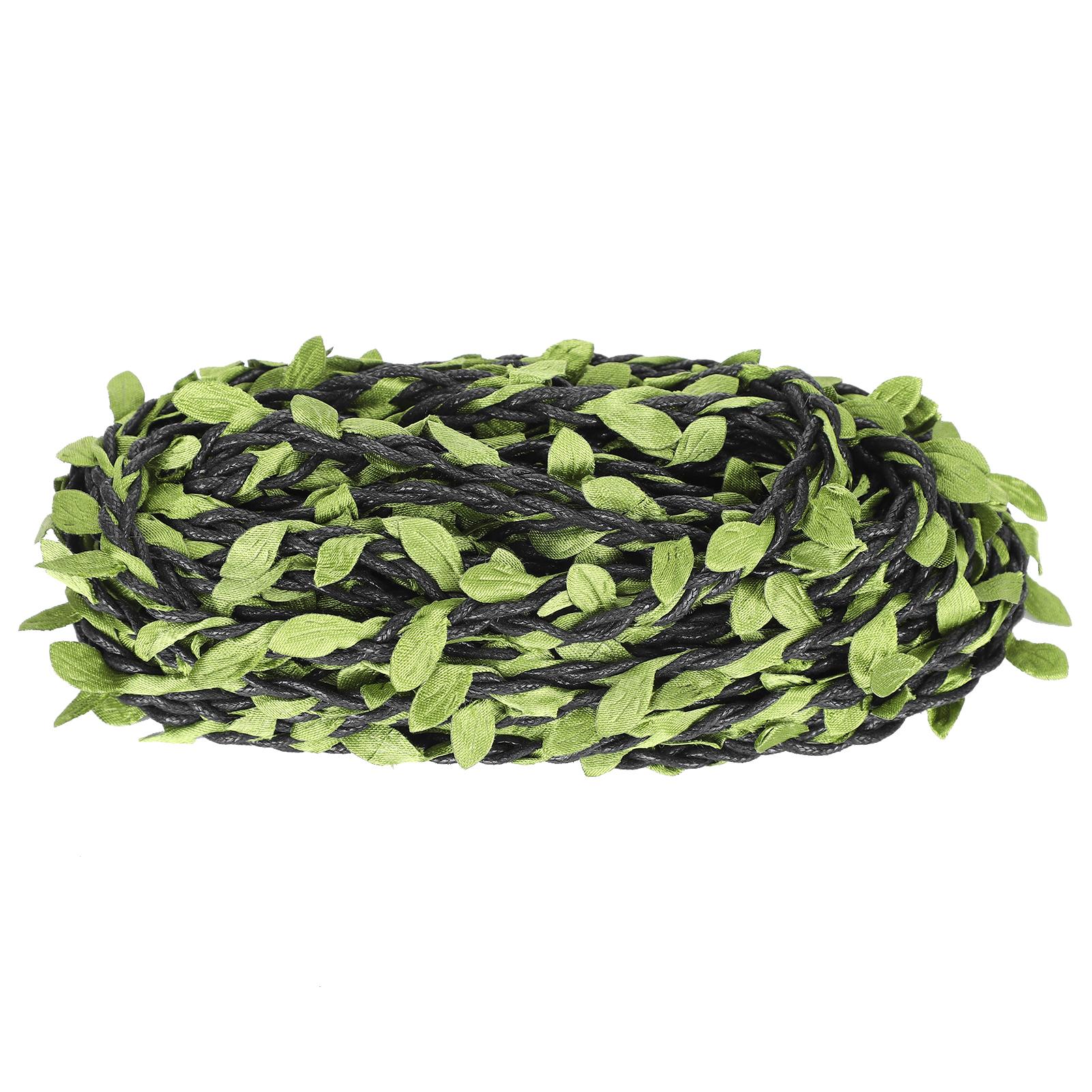 2 Packs Artificial Rattan Wax Thread Black Green DIY Wedding Leaf Decoration 10 Meters