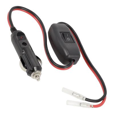 Cigarette Lighter Plug with Switch and 50 Cm Cable with Connectors