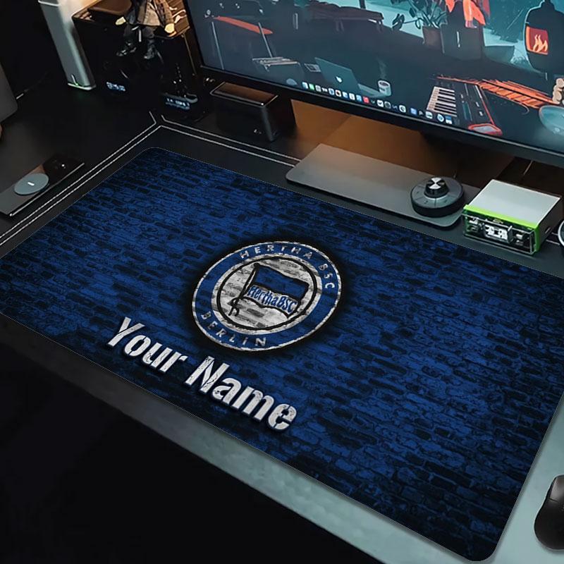 Hertha BSC Custom Name Large Size Mouse Pad Large Gaming Table Cushion Non-slip Laptop Tablet Big Mousepad XXL Mat Mini PC Playmat With Lock Edge