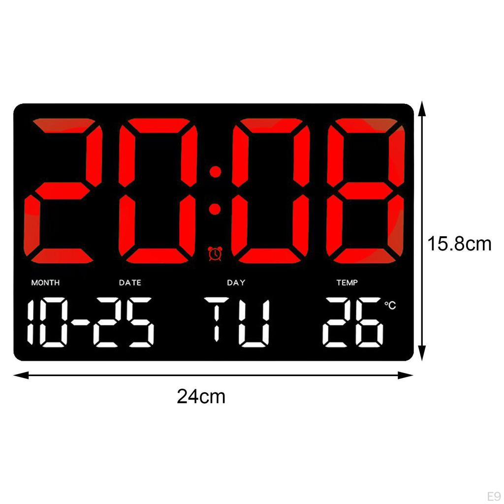 Alarm Clock Digital Multifunctional LED Display Temperature Kids Adults Wall