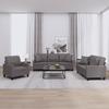 Vidaxl 3-Cz. Relaxation Set With Cushions, Grey, Faux Leather