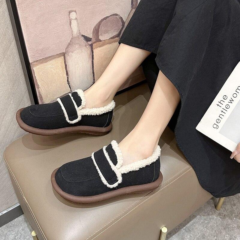 

Женские ботильоны, женские зимние теплые плюшевые модные зимние ботинки, замшевая кожаная обувь, женская удобная женская обувь без шнуровки 38