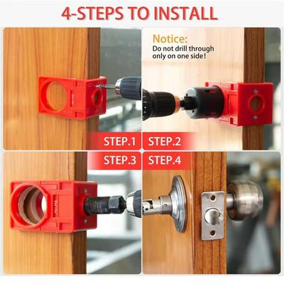 Punching Door Lock Installation Kit Precise Positioning Anti Slip Door Lock Hole Saw Set Carbon Steel Drill Bit Plastic