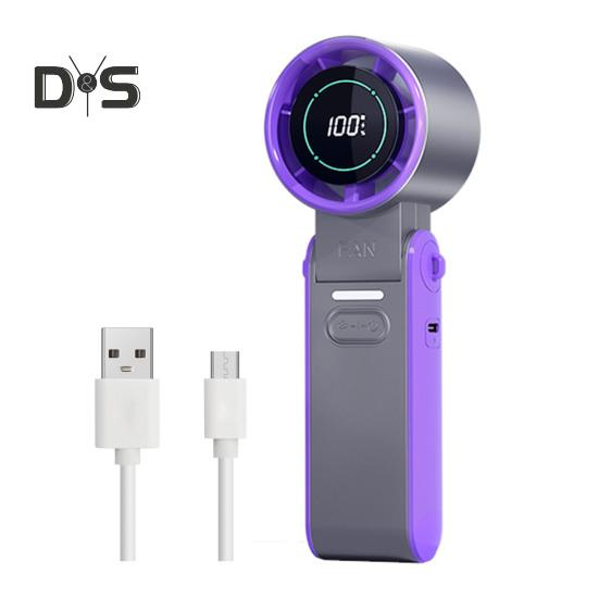 Přenosný ruční chladicí ventilátor s digitálním displejem 10800 ot./min. Silný proud vzduchu Nastavitelný USB dobíjecí mini osobní ventilátor