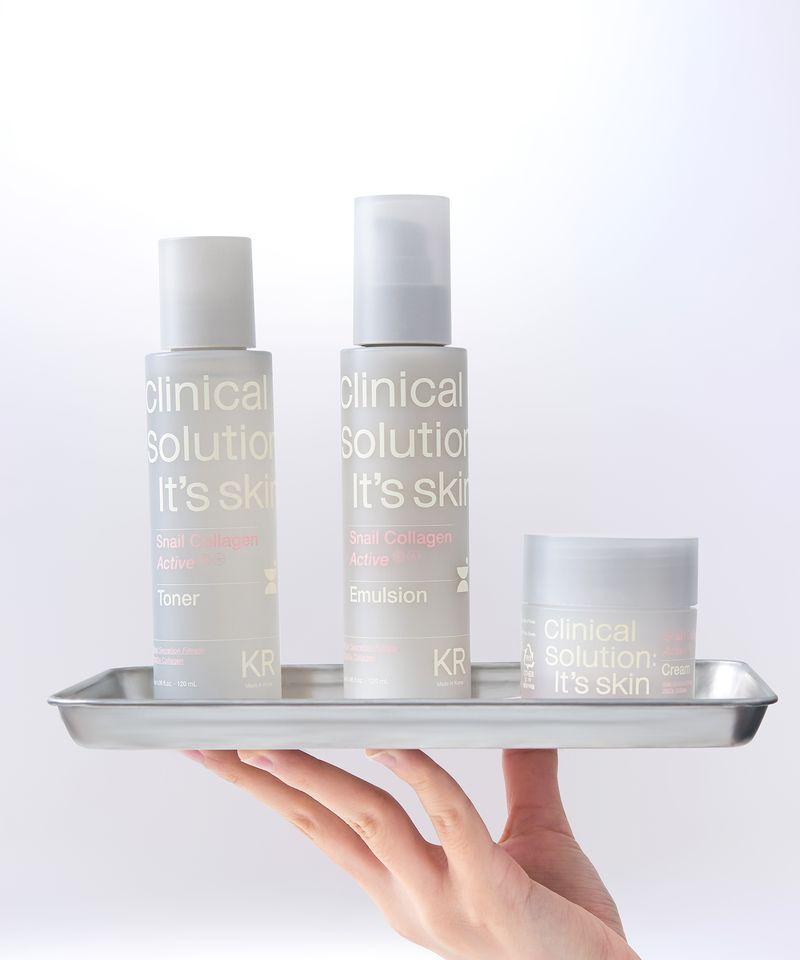 [3 SET] Snail Skin Booster Cream + Toner + Emulsion Set (Collagen Active SET)