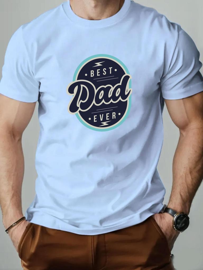 Mens cotton Tshirt BEST DAD EVER summer round neck shortsleeved graphic breathable fashion casual Tshirt