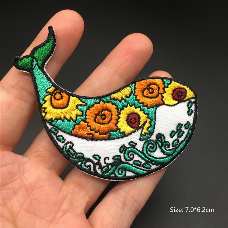 Embroidered Clothing Thermoadhesive Patches Iron-On Punk Landscape Embroidered Patches For Clothing Band Clorhing Stickers