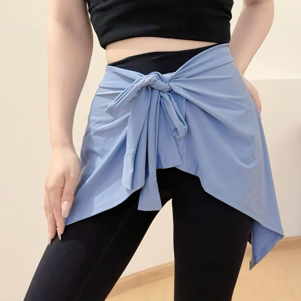 

Multifunctional Ice Silk Tie Shawl Portable Running Butt Curtain Fashion Tie Up Yoga Skirt Outdoor синий