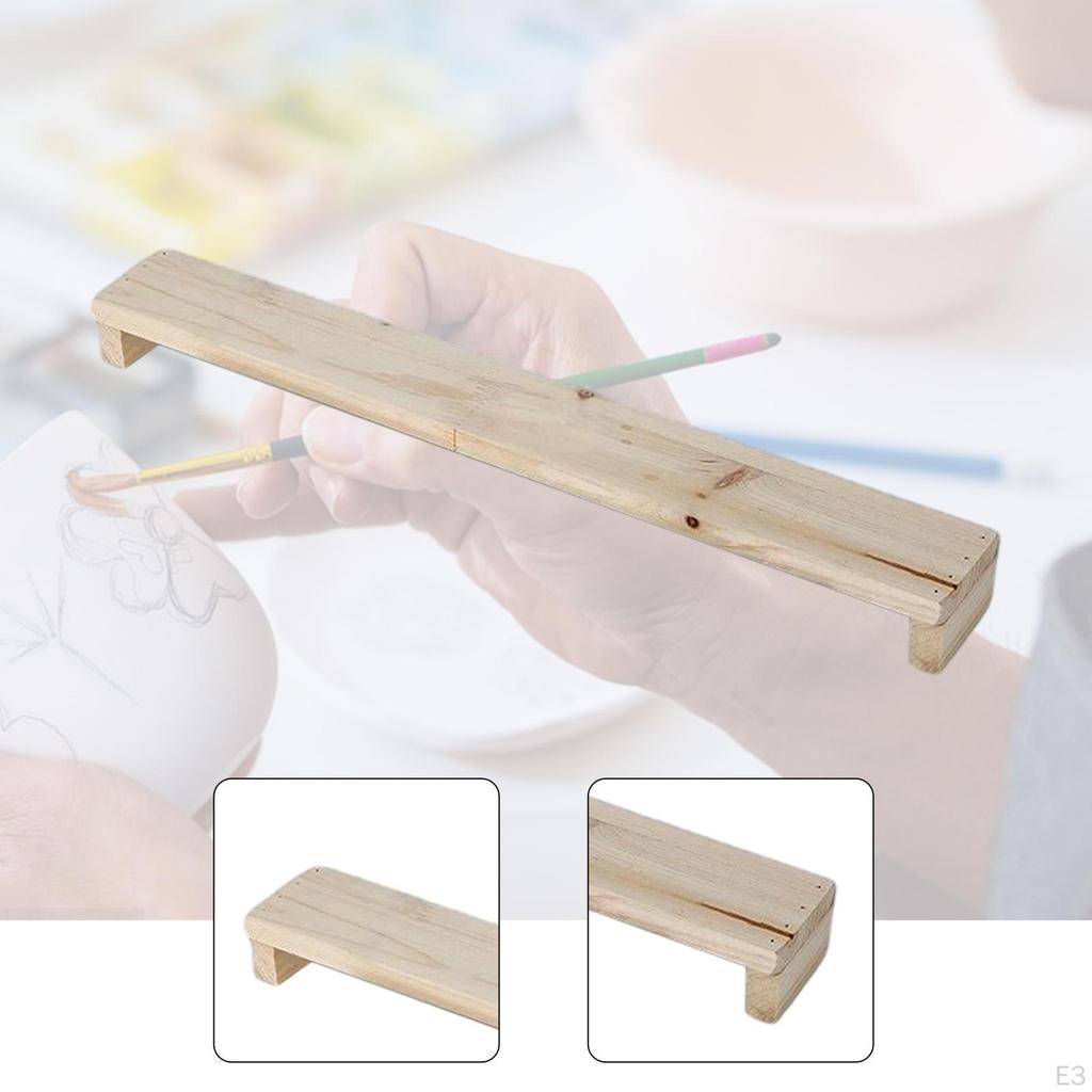 Poggiapolsi in Ceramica e Legno, Ponte Inclinabile per Artisti, Facile da Usare, Portatile, Robusto