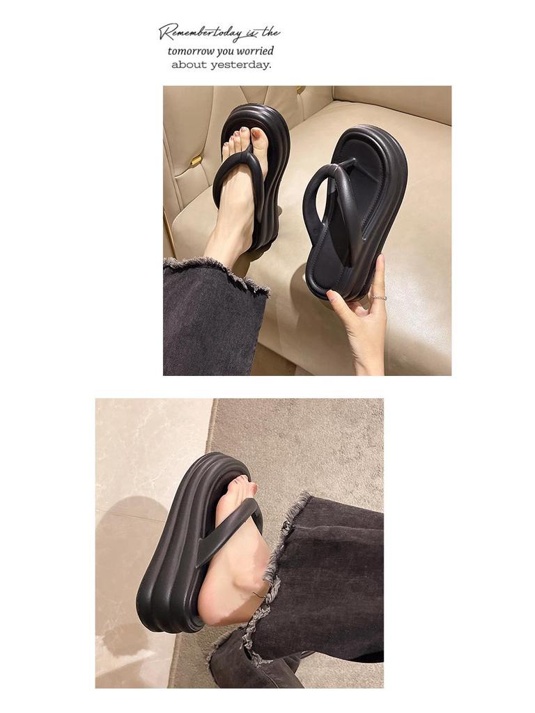 Women's EVA Odor-Resistant Non-Slip Thick-Soled Flip-Flops for Summer Beach