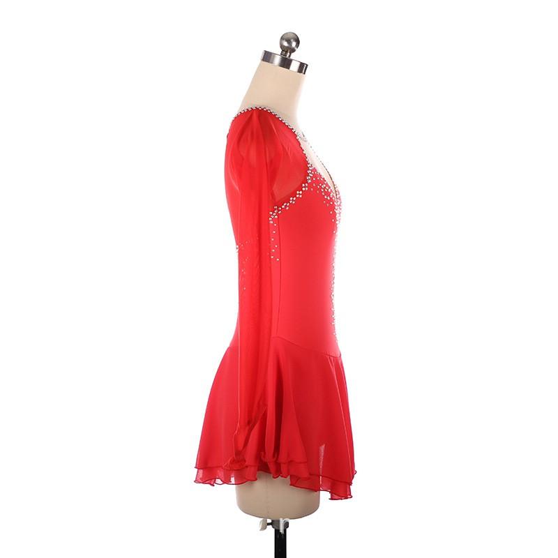 Girls Figure Skating Dress Performance Costume Competition Exam Stage Wear 16 Colors Nylon Blend With Rhinestone Embellishment