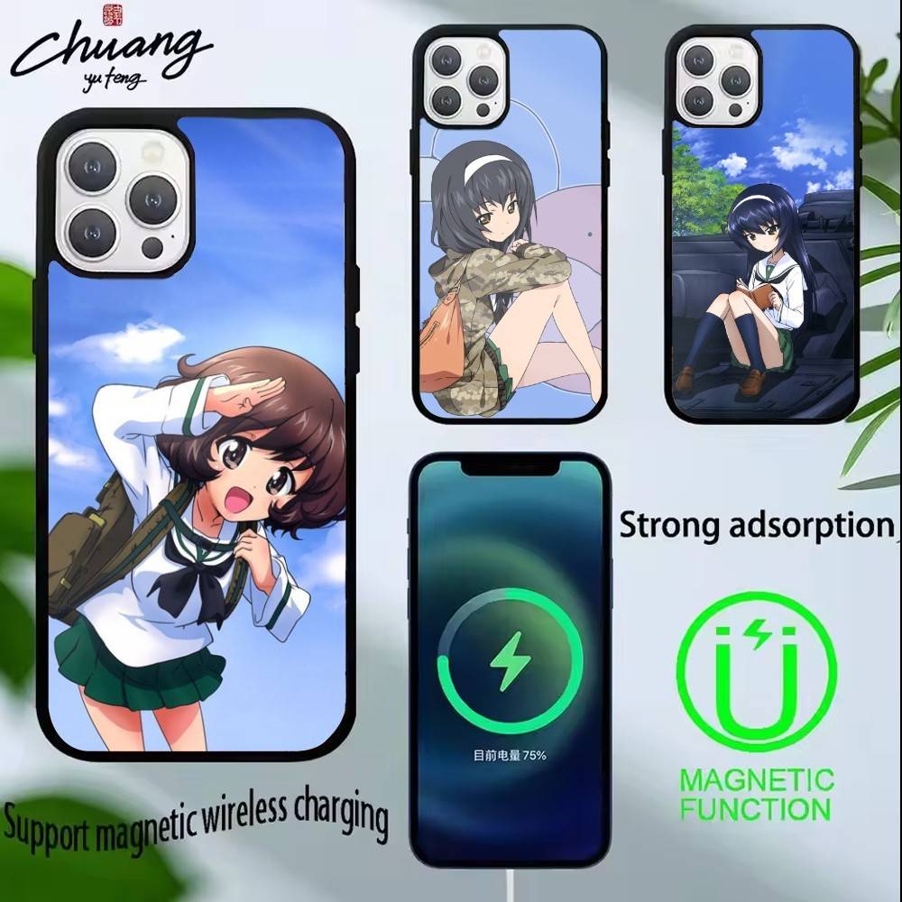 G-GIRLS Und P-PANZER Phone Case For iPhone 14,16,15,13,17,12,Plus,Pro,Max Magnetic For Magsafe Frosted Cover