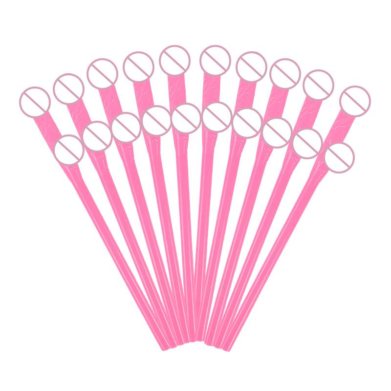 10pcs Bachelorette Party Penis Straws Plastic Novelty Nude Dick Drink Straw For Hen Night Bar Decor Wedding Team Bride Supplies