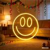 Smile Face Neon Sign, USB LED Neon Light Wall Decor Smiley Face Light Up Signs For Bedroom Kids Room Wedding Party Decoration