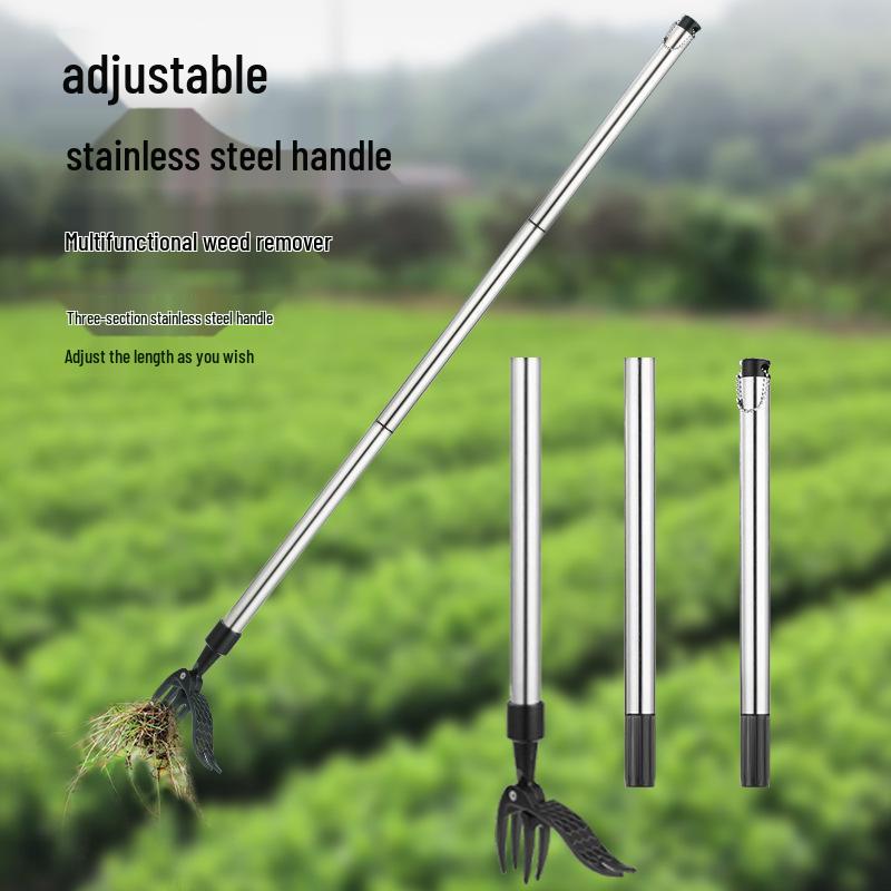 Long-Handle Foot-Operated Weeding Shovel & Hook