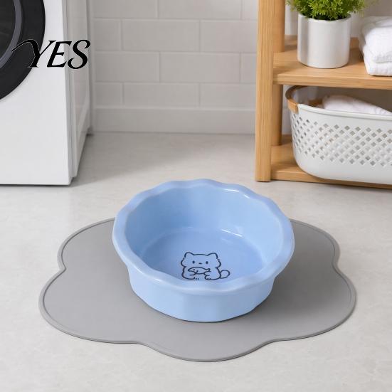 Comfortable Cat Feeding Bowl Ceramic Bowl, Round Food Easy To Clean, Durable Pet Feeder Non-Slip Weighted for Cats And Small Dogs Black Chin