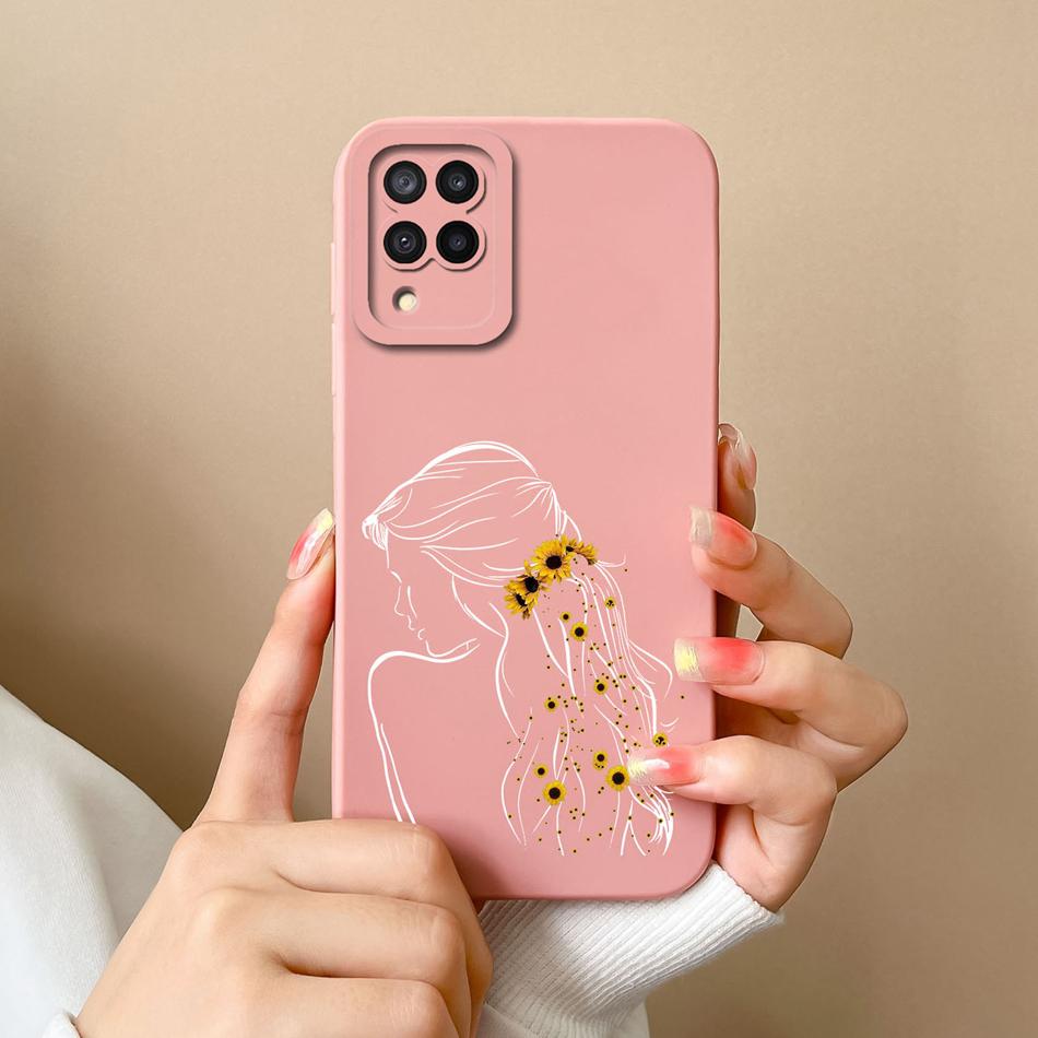 For Samsung Galaxy A12 M12 F12 Phone Case Cartoon Liquid Silicone Full Protection Anti Drop Cover For Samsung A 12 M 12 Bumper