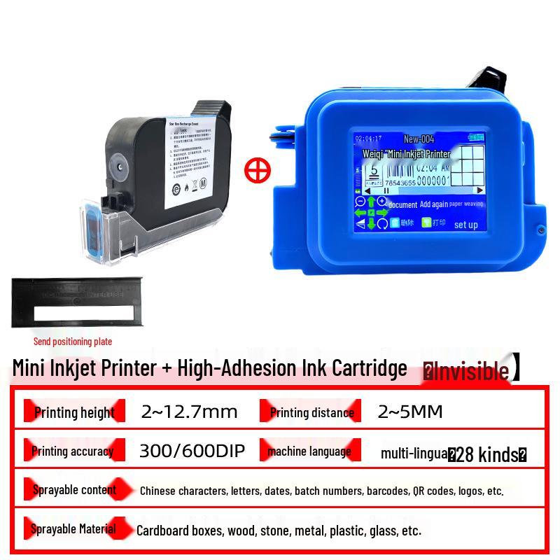 Compact Handheld Inkjet Printer for QR Codes On Embossed Surfaces