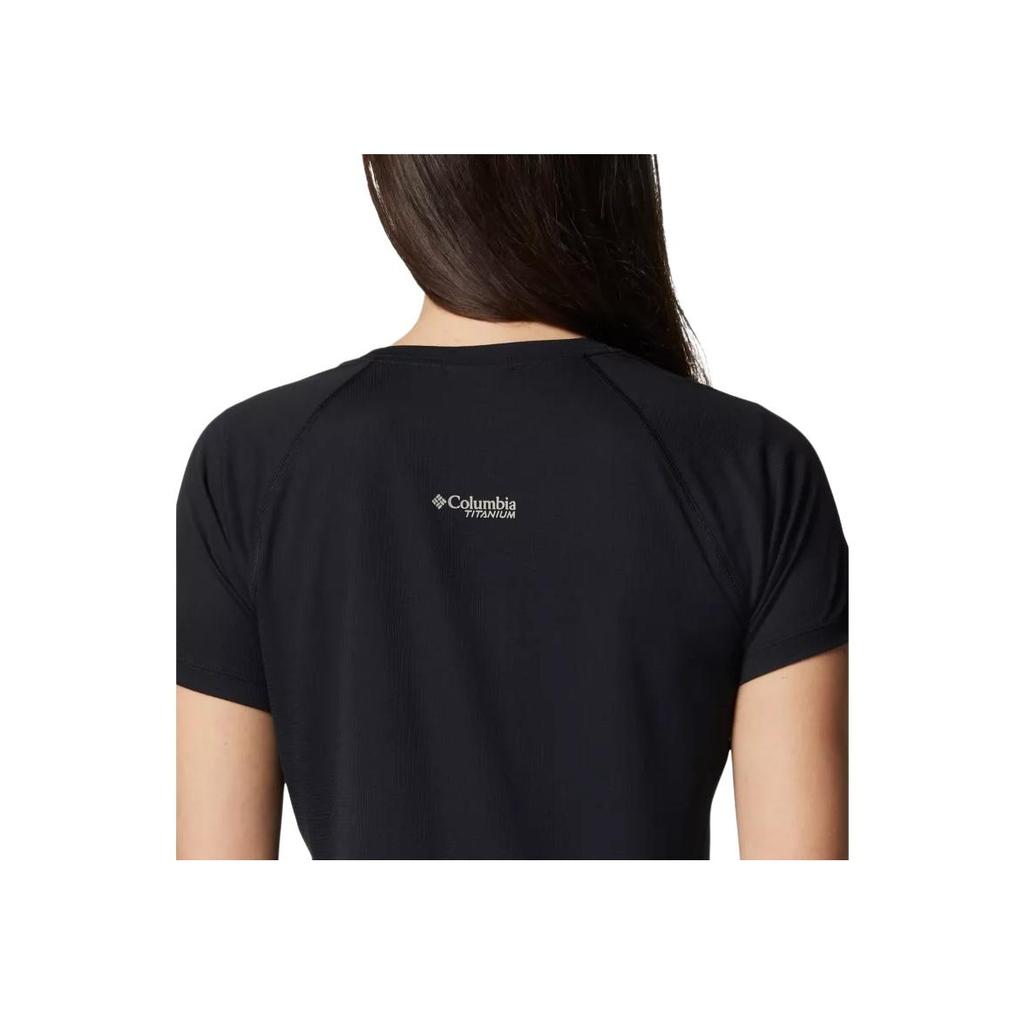 Columbia Cirque River™ Logo Print Round Neck Solid Color Pullover Short Sleeve Raglan T-Shirt Women tops Black 2072431-010