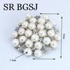 Luxury Jewelry 100% Genuine Natural Freshwater Pearl Wedding Micro-inlaid Zircon Coat Women All Match Accessories Pin Brooch