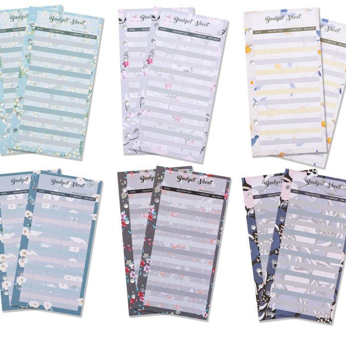 A6 Budget Book Replacement Core: 6-Hole Loose-Leaf Cash Envelope & Consumption Card Paper.