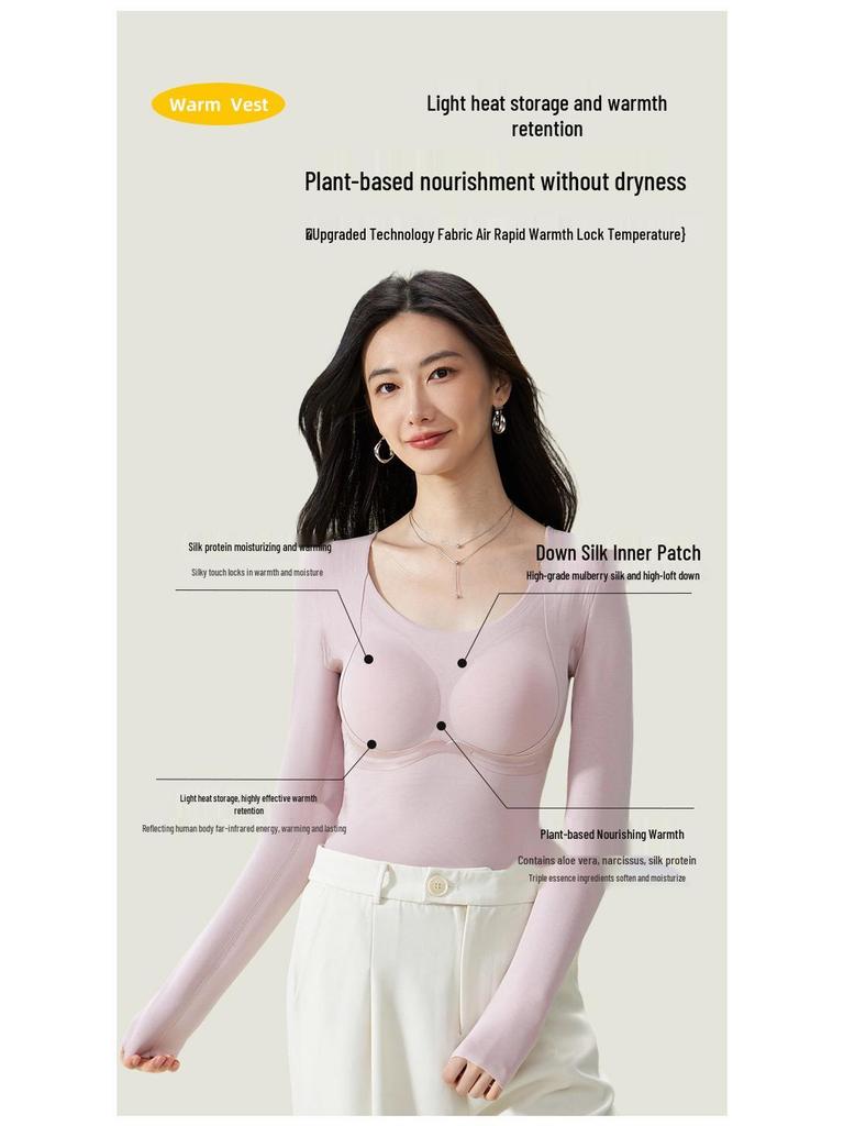 Lyocell Silk Heat-Generating Versatile Long Sleeve Base Layer 8891