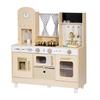 Play Kitchen for Kids, Wooden, Kids Kitchen Playset with Realistic Lights & Sounds, Food & Cookware, Modern Style Pretend Play Toy Set, Ice Maker,