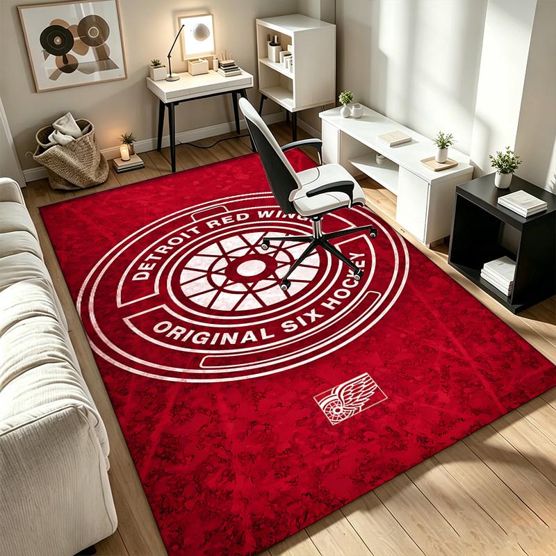 Detroit Red Wings A Rug Suitable for Office Chair Areas Living Rooms and Computer Desks Perfect for Home Offices and an Ideal Holiday Gift