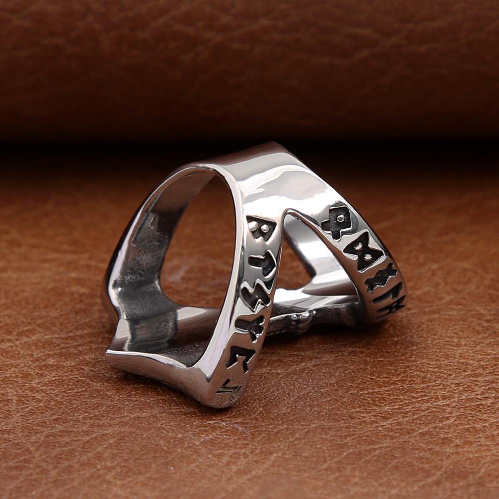 Classic Vintage Viking Thors Hammer Ring For Men Stainless Steel Nordic Odin Rune Rings Fashion Amulet Jewelry Gift