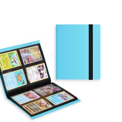 WISSUA Kartenordner, Sammelkartenordner, Kartenetui, Ordnerhülle, kompatible Kartenaufbewahrung, 4 Taschen, für 160 Spiel-/Sportkarten (Blau, Karten)