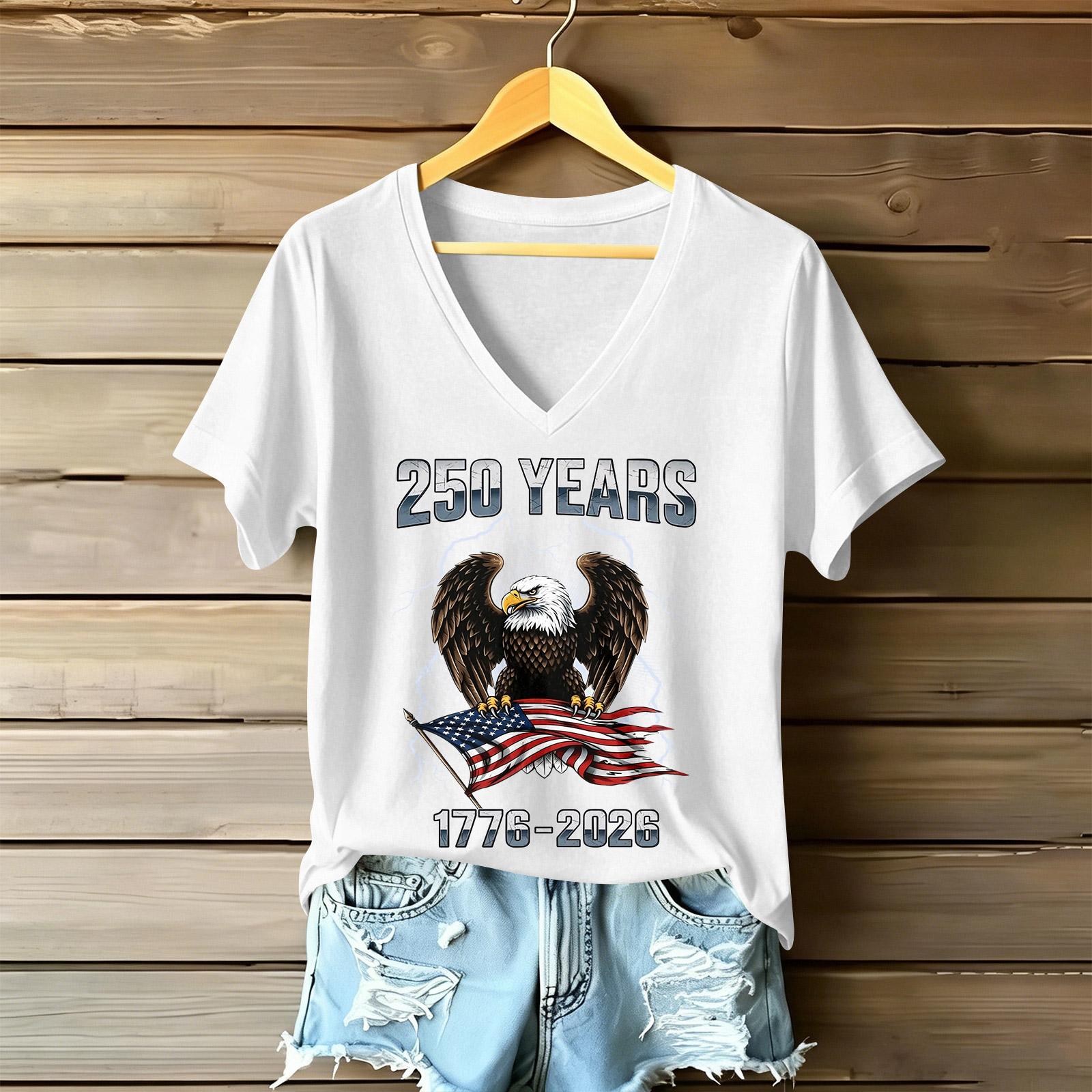 

Women s Fashionable V-Neck Casual Retro Print Short Sleeved T-shirt Top L білий