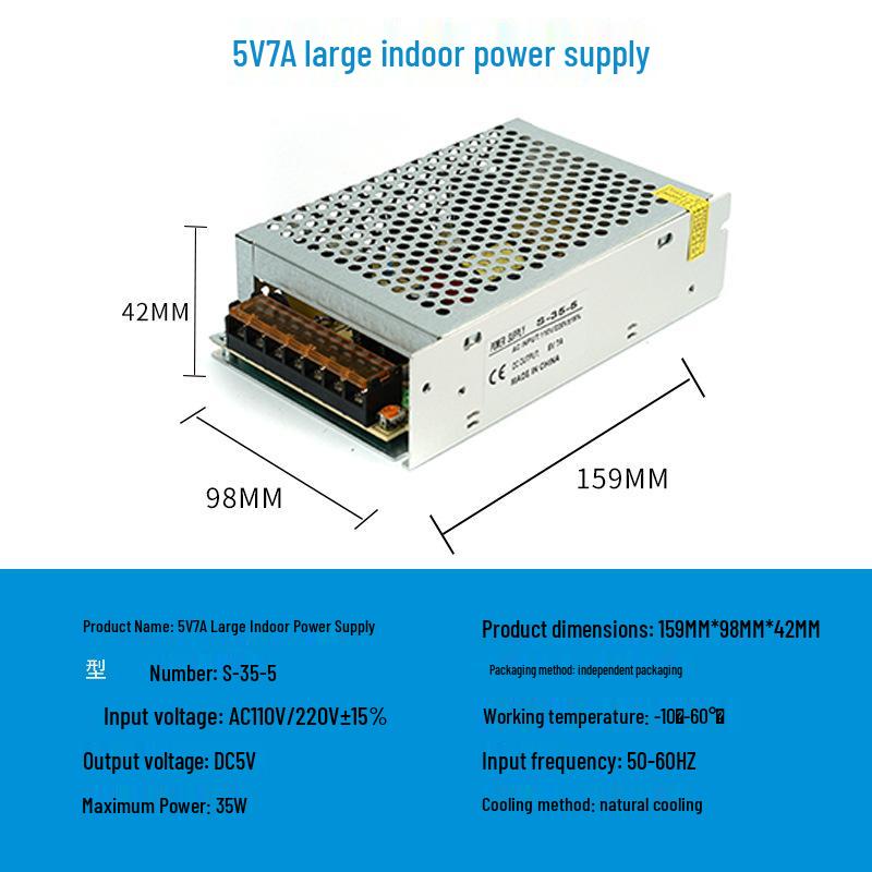 220V To 12V/24V/5V DC Power Supply for LED Strip Lights - 5A/10A/30A, 60W Transformer